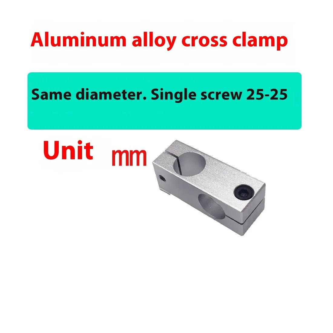 Aluminium alloy same diameter cross clamp fixing clip pillar in multiple sizes 4mm to 60mm