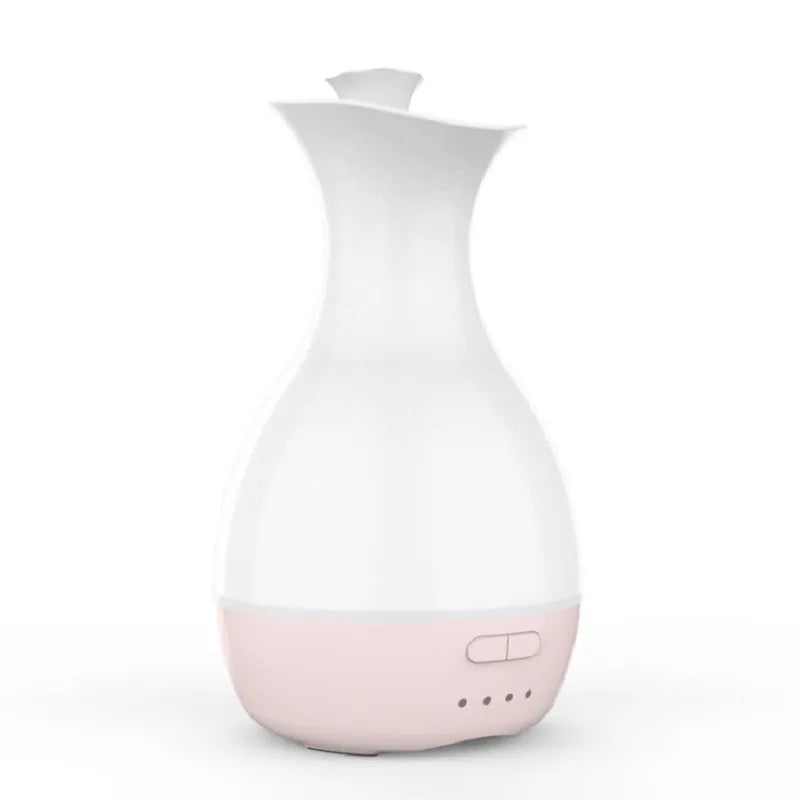 White ultrasonic humidifier and essential oil diffuser with colourful LED night light and 200ml water tank