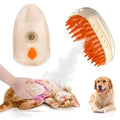 Yellow 4-in-1 cat steam brush with water spray, vibration massage and ringworm detector for pet grooming