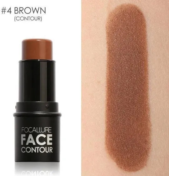 Four shade contouring highlighter stick for face, cheekbone, and jawline definition