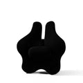 Memory foam car cushion for lumbar support in black, dimensions 50x47x9cm.