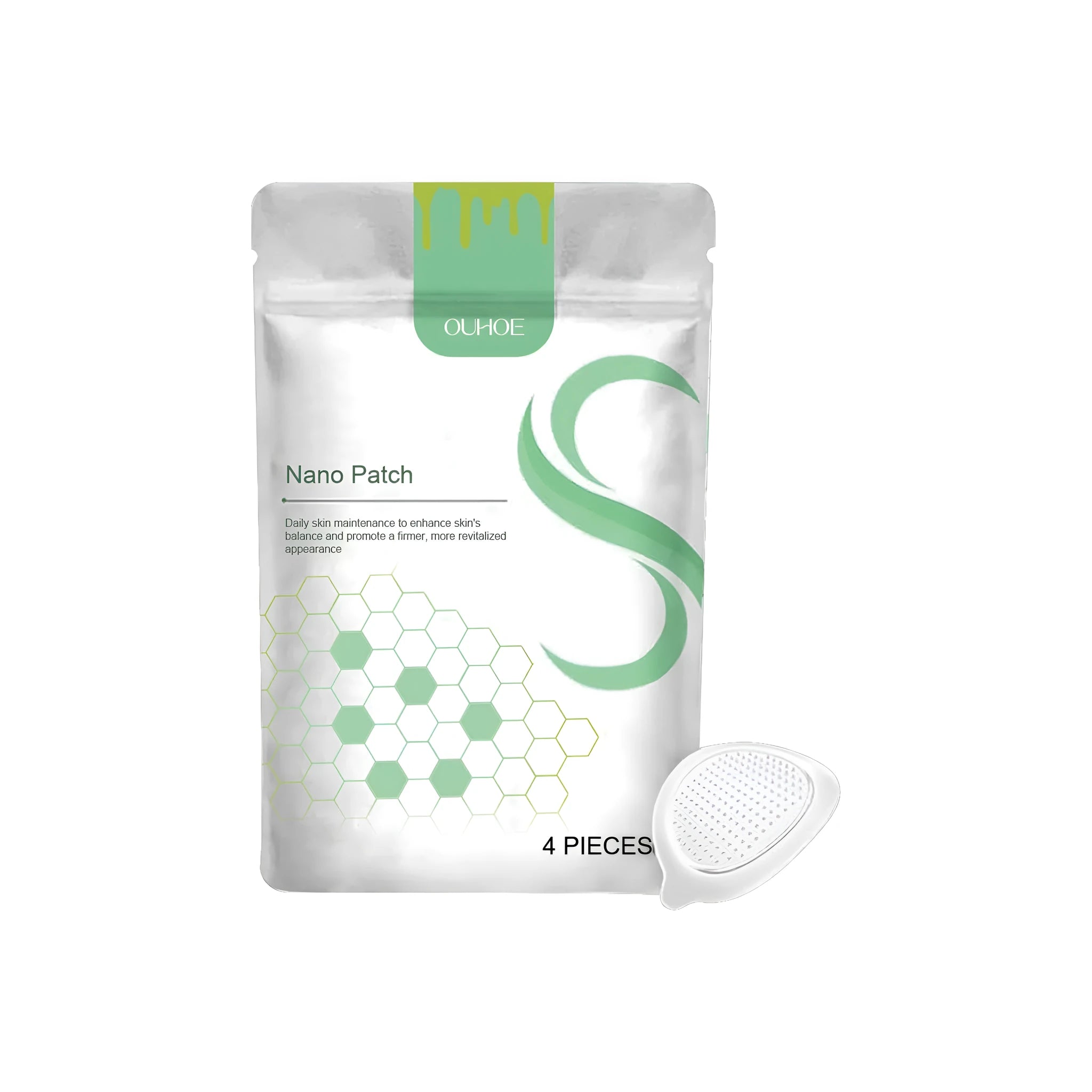 Four bee venom body shaping care patches with adhesive backing for skin application