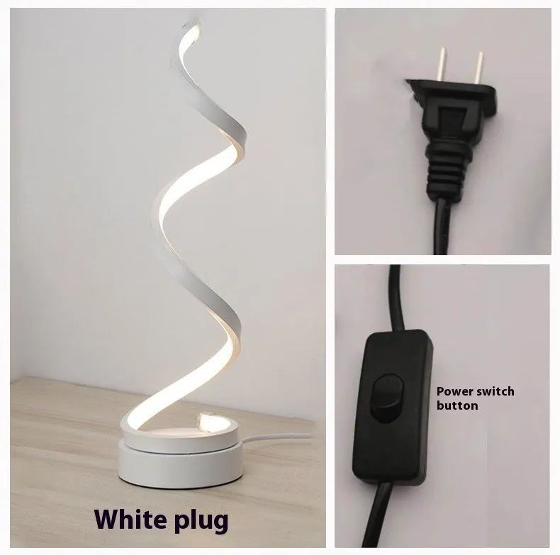 Black or white LED eye protection bedside lamp with 450mm aluminium shade and tri-colour dimming