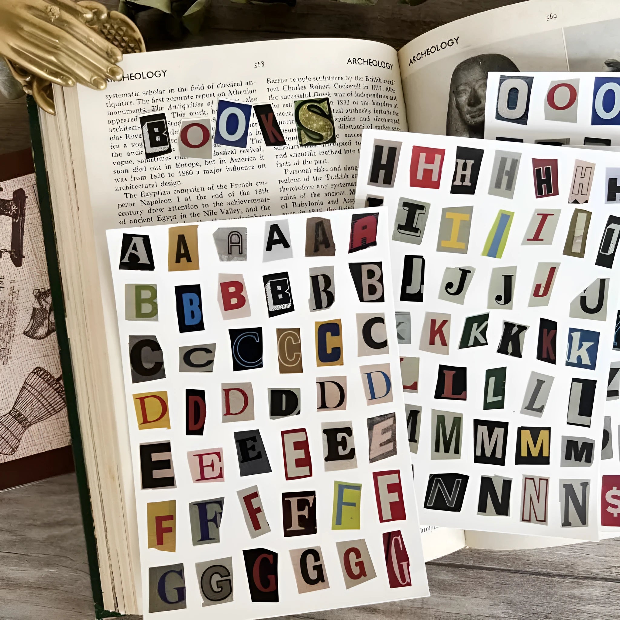 Set of cute style English letter and week word decoration stickers for planners and journals