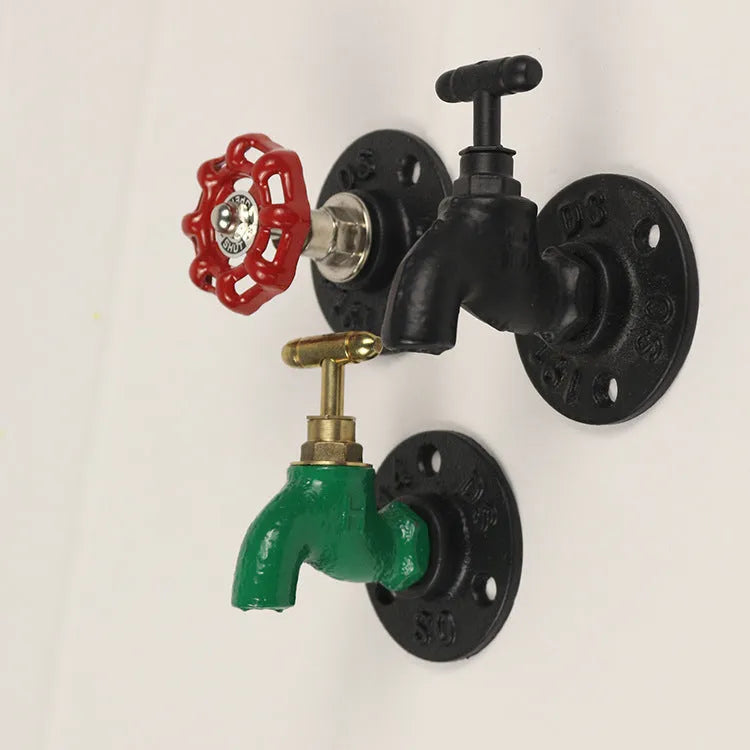 Metal water pipe style towel rack wall hook with polished finish in three colour options