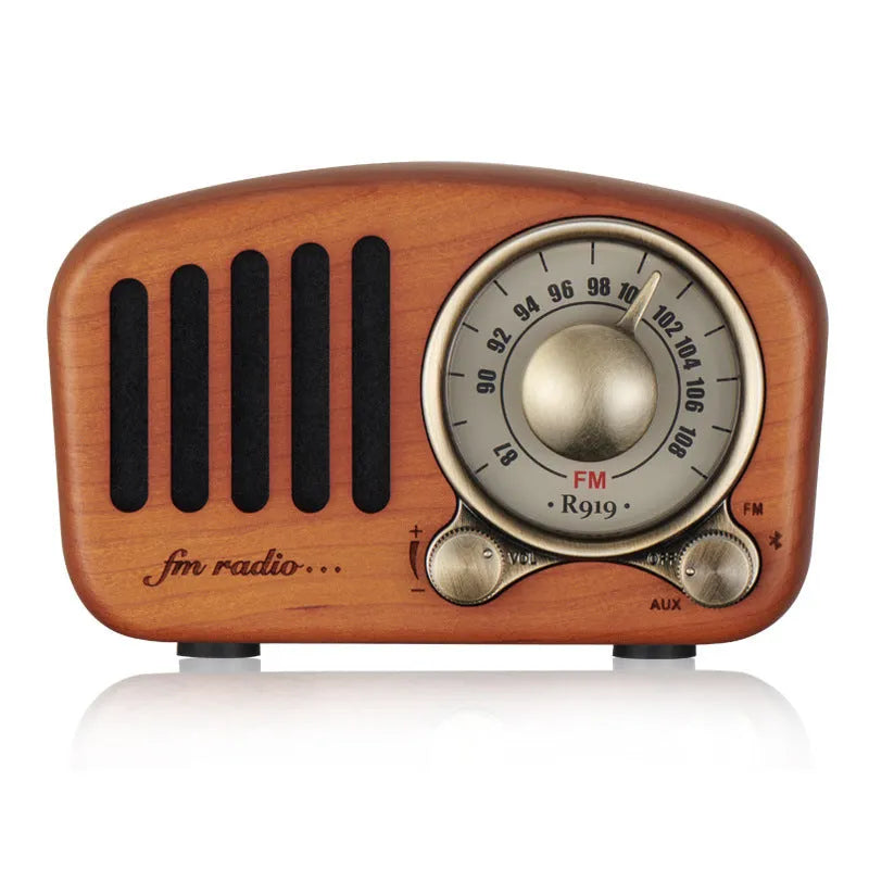 Retro wooden wireless Bluetooth mini speaker in cherry wood or walnut finish