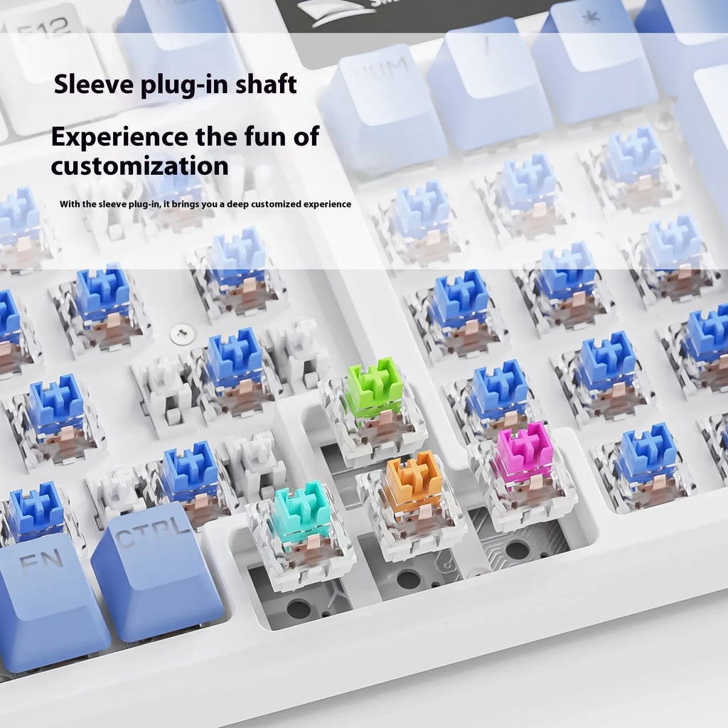 SK15 wired mechanical keyboard for laptops with mixed light green switches in three colour options