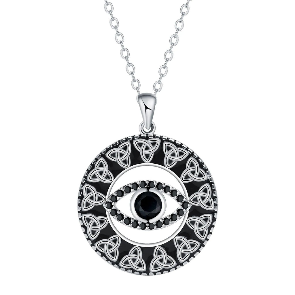 Copper Devil's Eye necklace for women with cross chain design.