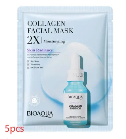 Collagen face mask sheet with hyaluronic acid gel formula in 30g pack