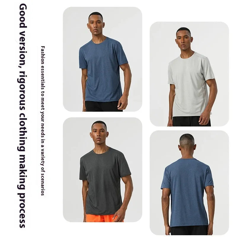 Adult short sleeve sports t-shirt in lightweight polyester, shown in dark grey, with reflective detail.