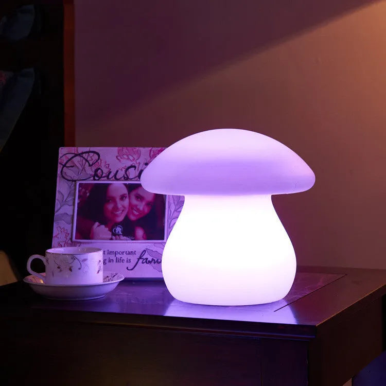 Mushroom-shaped LED night light with remote control, rechargeable, waterproof, in picture colour