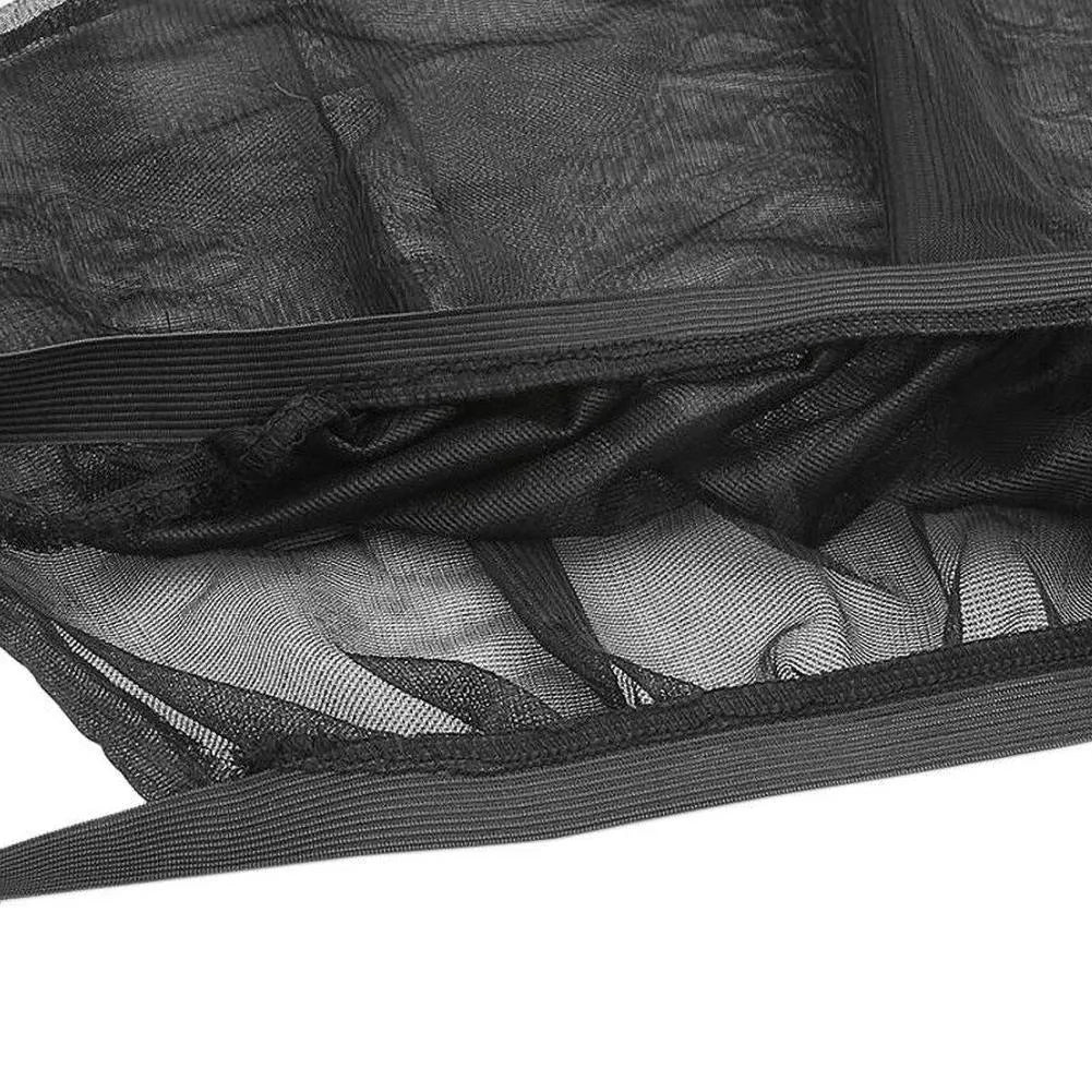 Car side window sunshade mesh screen on car door window, non-woven fabric, elastic strip installation.
