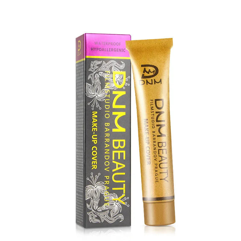 Small gold tube concealer 30g for acne and freckle coverage, waterproof and sweat proof