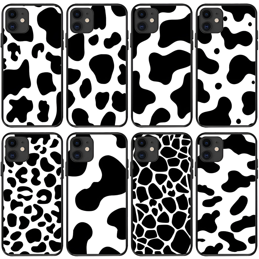 iPhone compatible phone case with milk pattern, TPU back cover, painted finish, multiple colour and model options