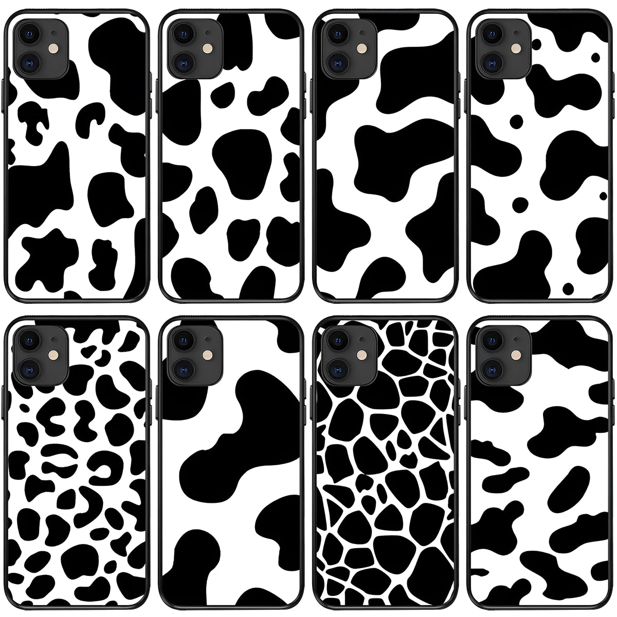 iPhone compatible phone case with milk pattern, TPU back cover, painted finish, multiple colour and model options