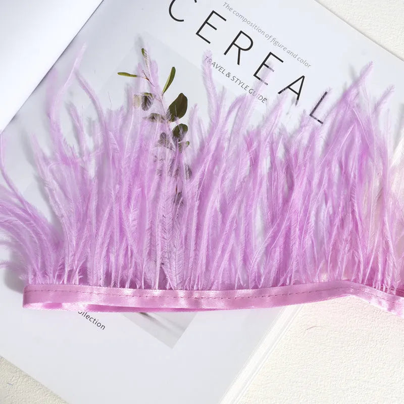 Decorative feather cloth strip DIY trim 10-15cm wide in multiple colours for clothing crafts