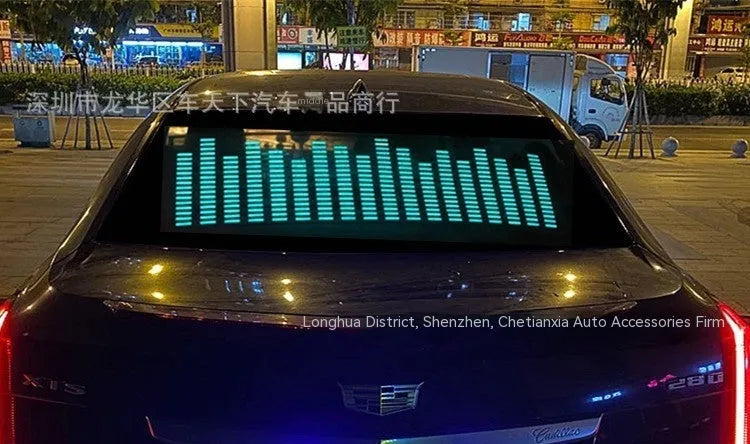 90x25cm voice controlled car rhythm lamp with electroluminescent panel showing music synchronised lighting