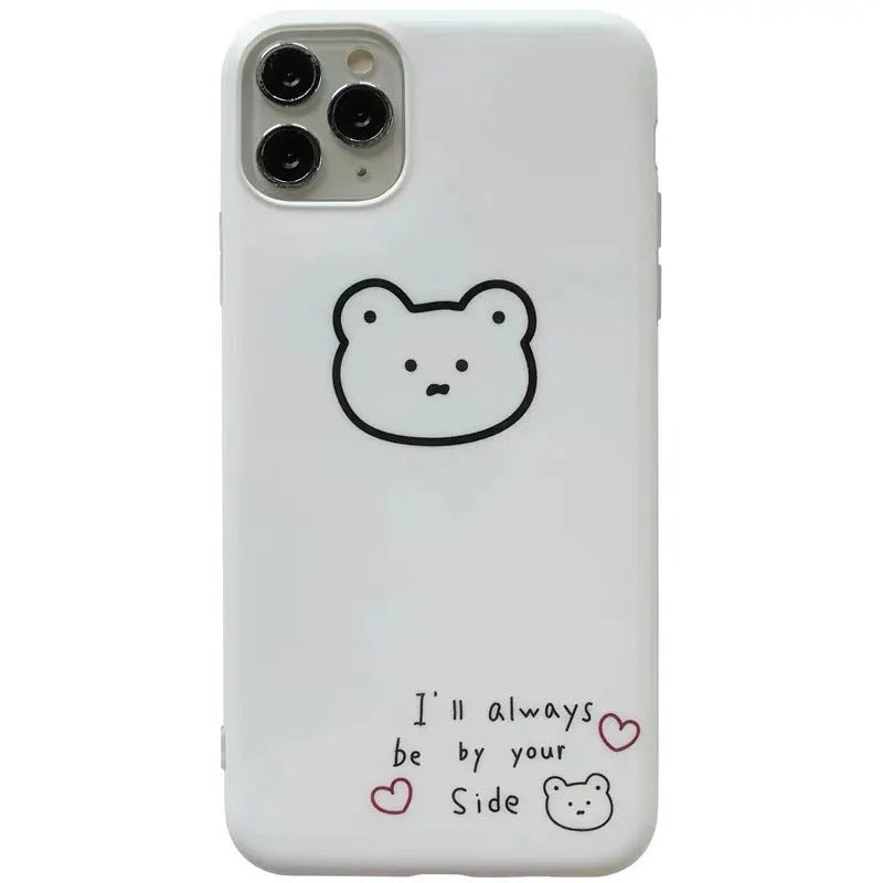 Silicone mobile phone case with a cartoon bear design for Apple iPhone models