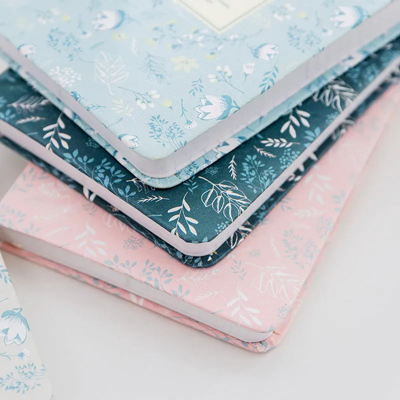 Paper pocket diary with high-grade artificial leather cover in pink, blue, gray, and green, 11cm by 14.5cm size