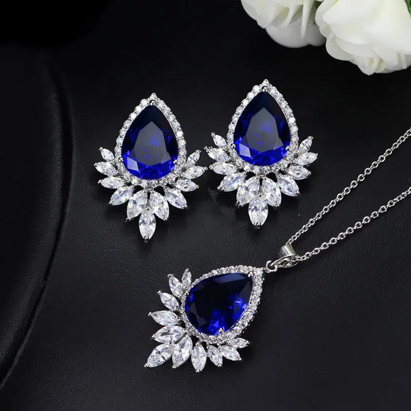 AAA jewellery chain and bridal banquet set with blue, red, and white colour options