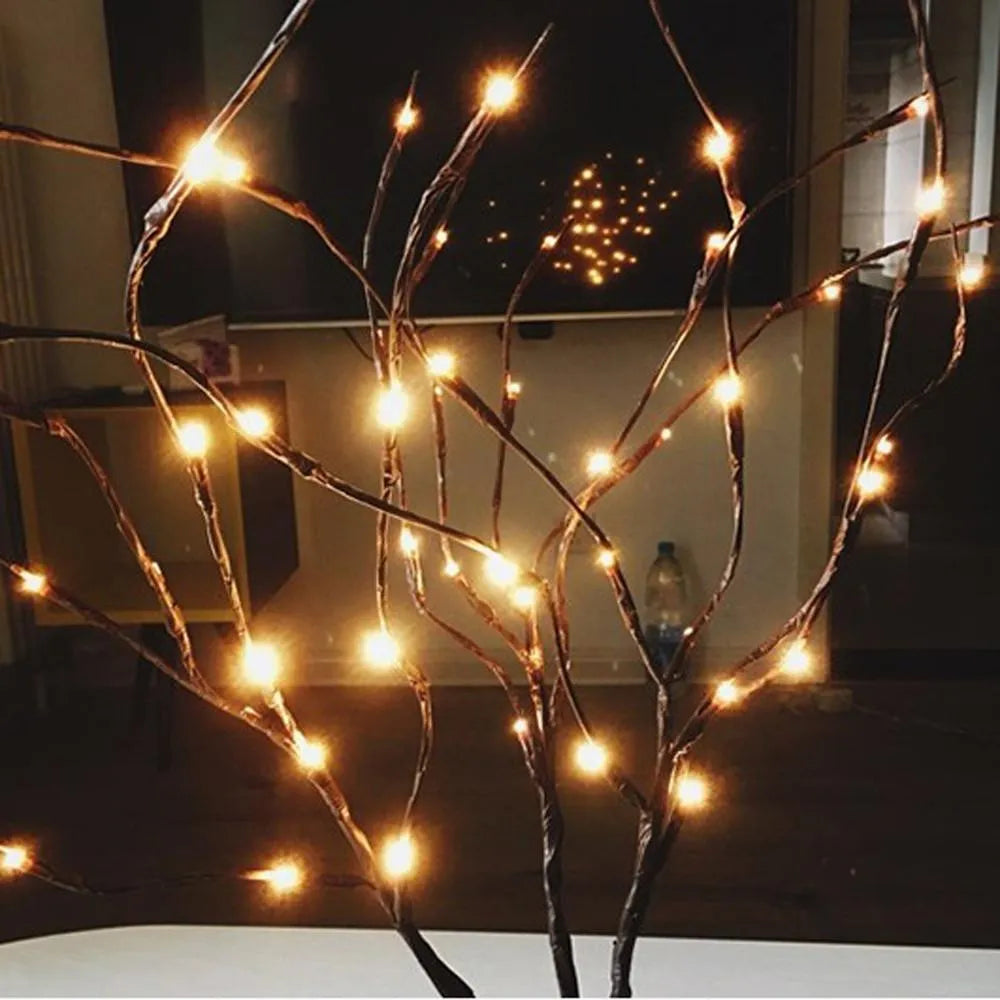 20 LED twig light string, 75cm, five branches, battery operated, for party wedding festival decoration