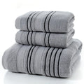100% cotton towel set with white bath towel 70x140cm and face towel 34x74cm on bathroom rail