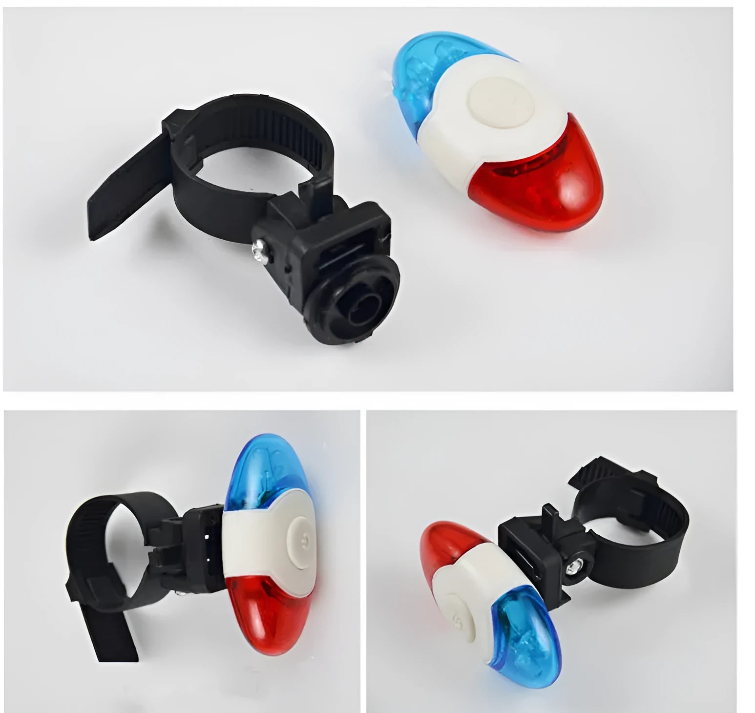 4LED red and blue bicycle tail light with adjustable mounting base