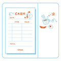 Colourful daily countdown planner notebook showing 8 design options, 65mm by 100mm in size.