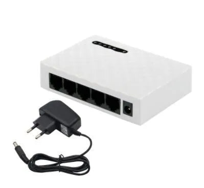 5-port Gigabit Ethernet switch in black EU finish for home networking