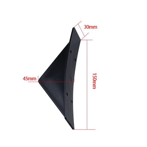 Black triangular ABS plastic rear car spoiler for General Motors models with screws and adhesive