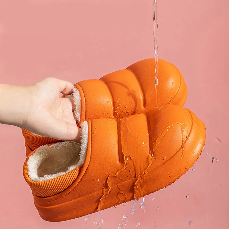 Waterproof EVA garden slippers in various colours with non-slip sole and plush lining