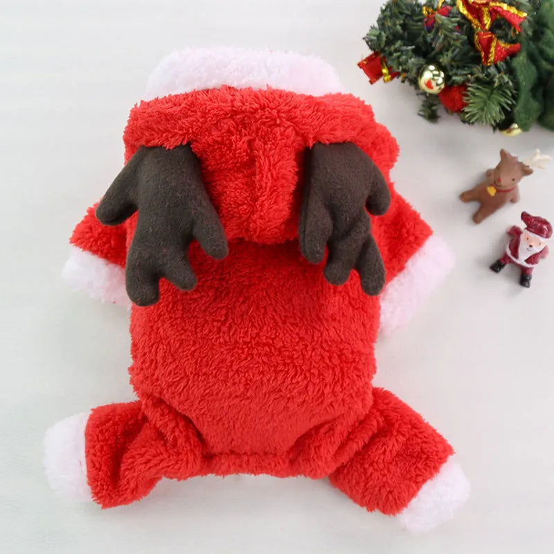 Dog Christmas pet clothing in red green colours casual four-legged cloth garment for small to large dogs