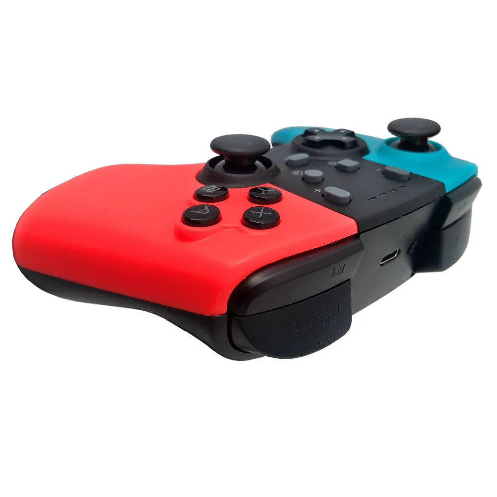 Wireless Nintendo Switch Pro controller in black with analogue sticks and face buttons