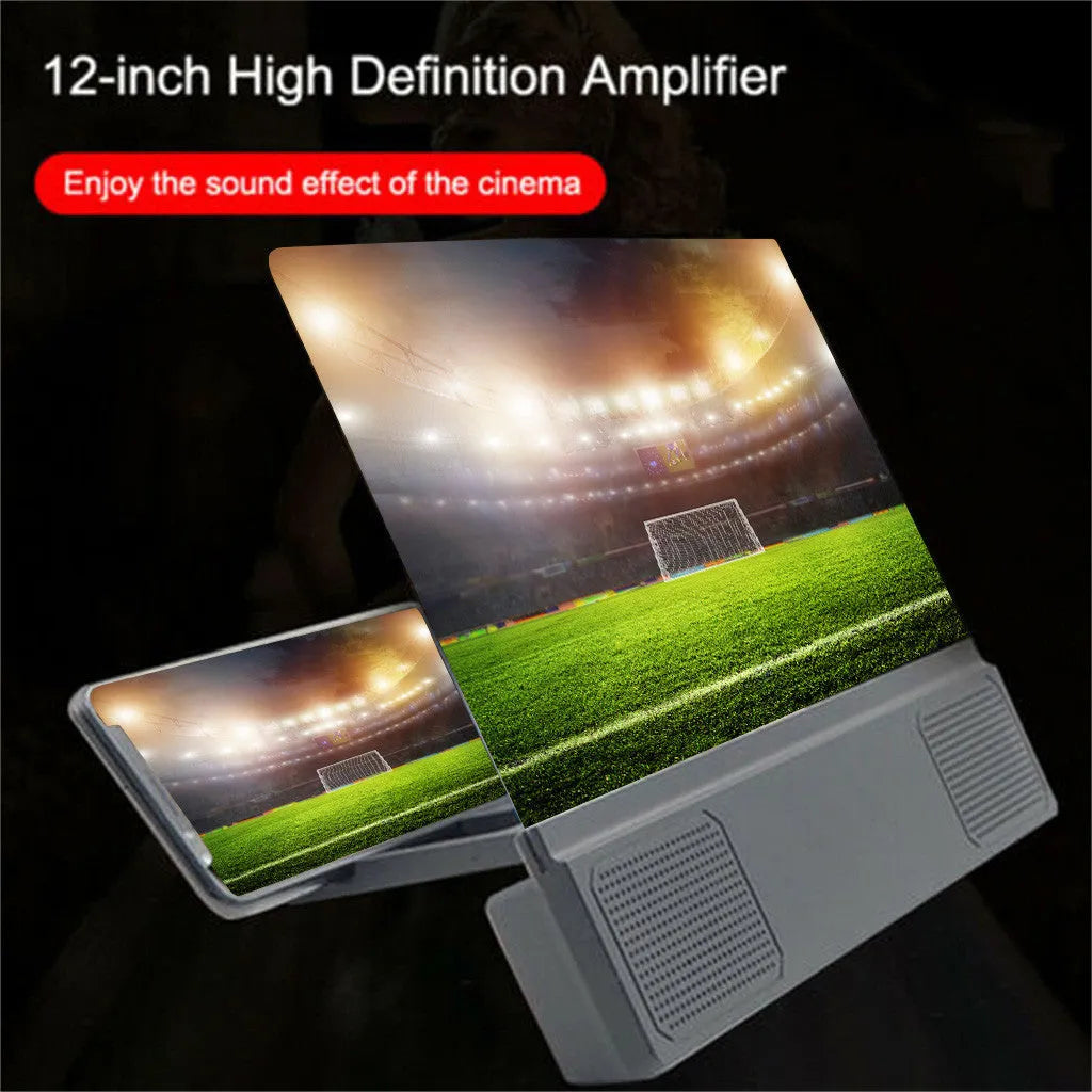 12-inch foldable mobile phone screen amplifier with acrylic lens and audio cable for smartphone enlargement