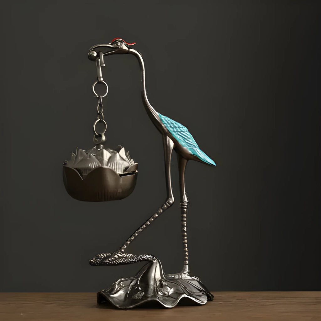 New Chinese style copper alloy gourd fan dragon and phoenix stove pipa incense coil burner in Painted Blue