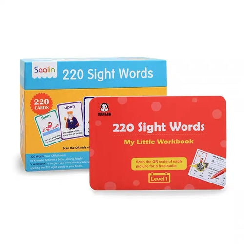 220 high frequency word card gift box set with five interactive workbooks for early childhood education