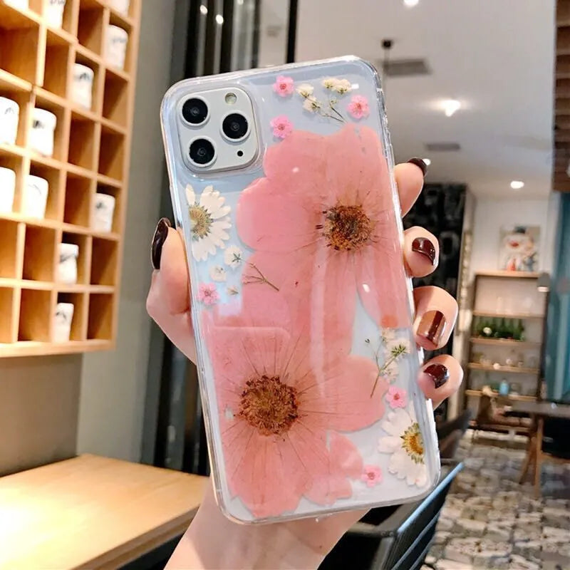 Floral TPU phone case with large flower design for iPhone protection