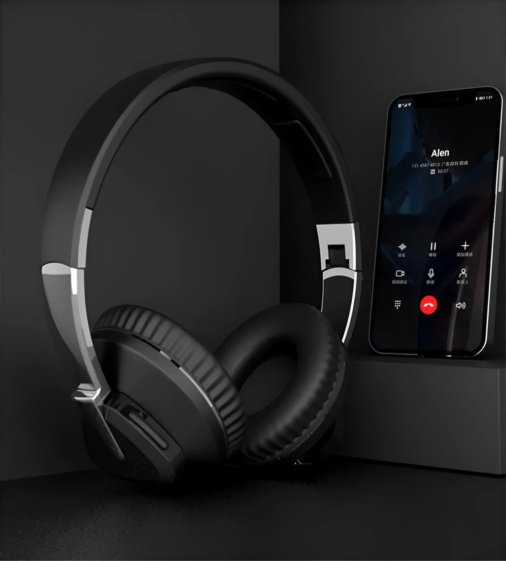 H3 wireless Bluetooth headset in black with all-inclusive ear cups and integrated controls
