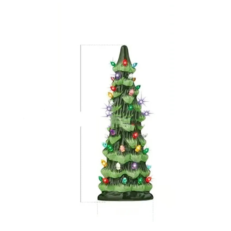 Resin Christmas tree ornament with LED lights in European style design
