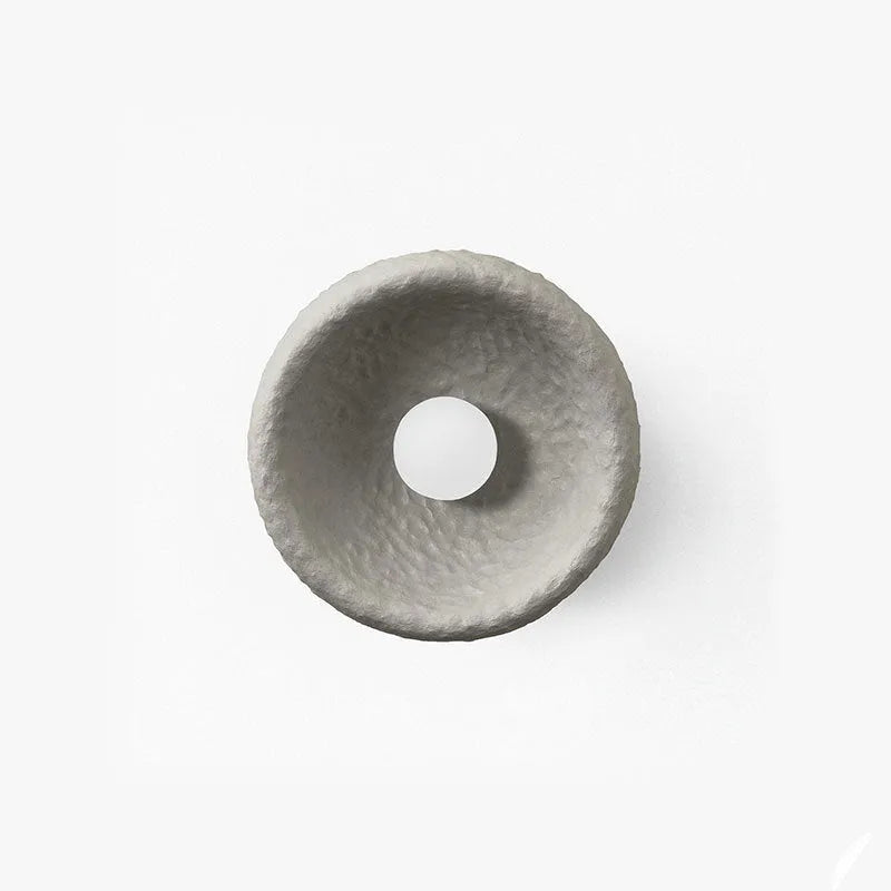 Japanese-style minimalist wall lamp with resin shade in three diameter sizes for modern interiors