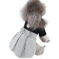 Poodle wearing either a cotton skirt or four-legged trousers, showcasing the two style options for seasonal dog clothing.