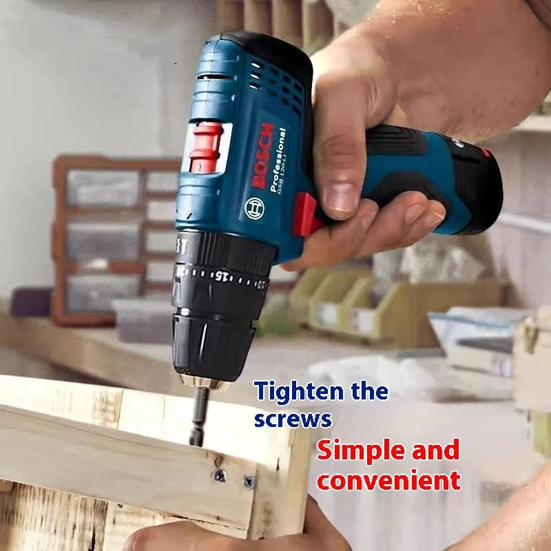 GSR120 LI rechargeable electric hand drill screwdriver with 10mm chuck and two batteries