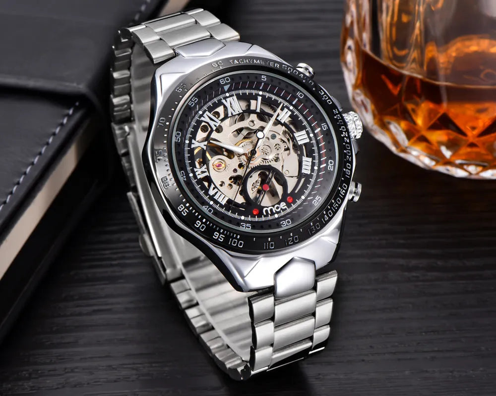 MCE men's automatic mechanical watch with explosion-proof feature in multiple colour options