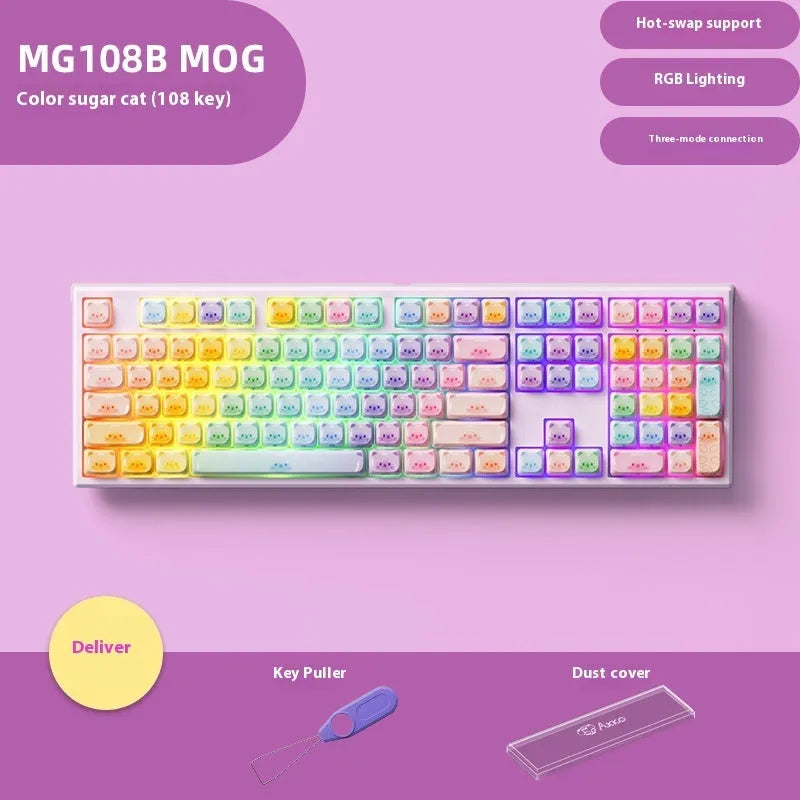 MG108B colour Sugar Cat design Bluetooth mechanical keyboard with piano switches