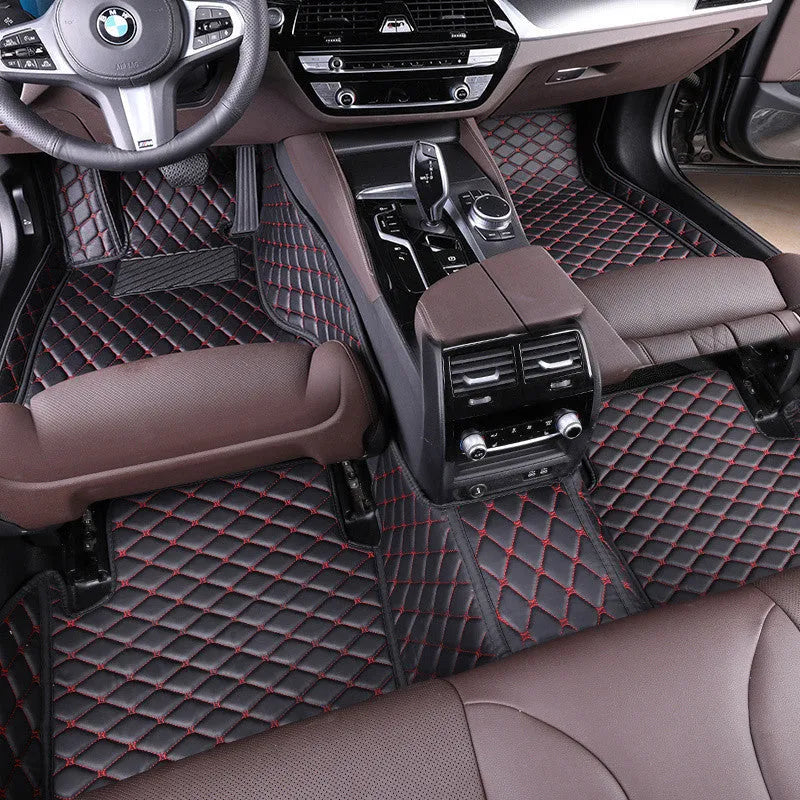 Gray TPE XPE car floor mat for five seats with odourless non-slip surface