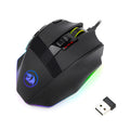 Black Redragon M801P wireless gaming mouse with nine buttons and ergonomic right-handed design