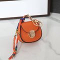 Small PVC coin purse pendant keychain in solid colour ultra-light storable design