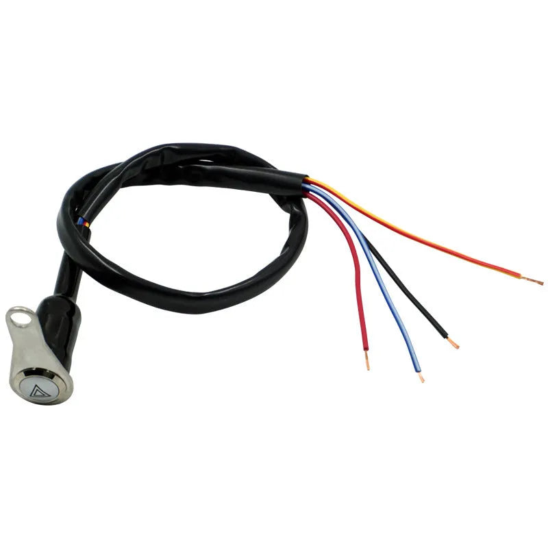 Black stainless steel motorcycle double flash switch with metal button and light ring indicator