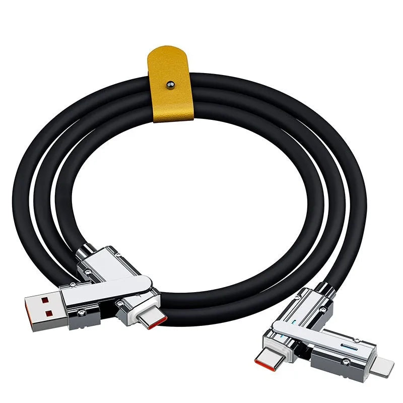 Orange fast charge cable 1m with zinc alloy connector for mobile phones
