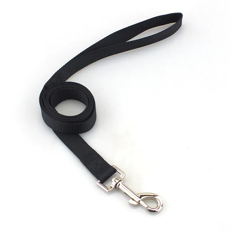 Solid colour polyester dog tug-of-war rope toy shown in blue, with hand loops, for interactive play with pets.